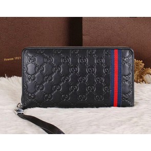Gucci Guccissima Leather Clutch G2636 Black VS04400