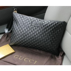 Gucci Guccissima Leather Clutch G66232 Black VS09313