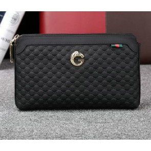 Gucci Guccissima Leather Mens Clutch G50842 Black VS03385