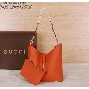 Gucci Jackie Grainy Leather Hobo Bag G3525 Orange VS07429