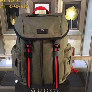 Gucci Military Green Techno Canvas Techpack 429037 VS05899