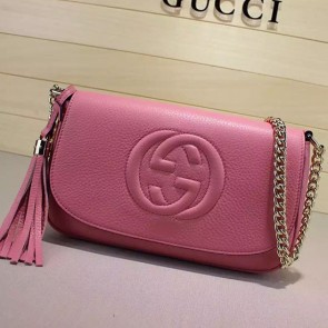 Gucci Soho Leather Shoulder Bag Rose 336752 VS05533