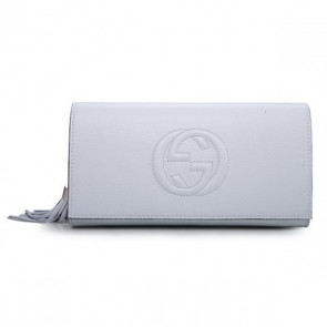 Gucci Soho Original Leather Clutch 336753 White VS07586