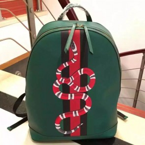 Gucci Web And Snake Leather Backpack 419584 VS03192