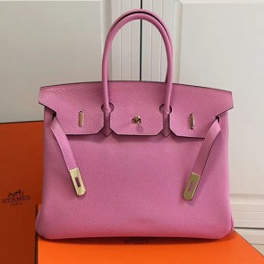 Hermes Birkin 35 Tote Bag in Pink Togo Leather Gold Hardware HBK3501 VS06983