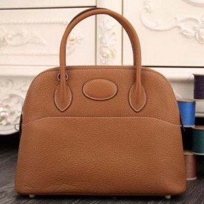 Hermes Bolide 31CM Original Leather Tote Bag Wheat VS08023