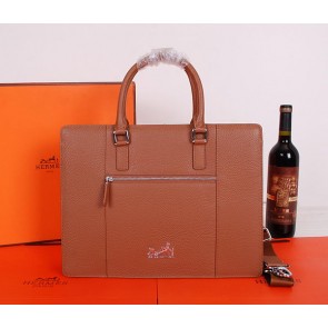 Hermes Briefcase Original Grainy Leather H28081 Wheat VS00159