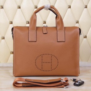 Hermes Briefcase Original Grainy Leather H8813T Wheat VS07828