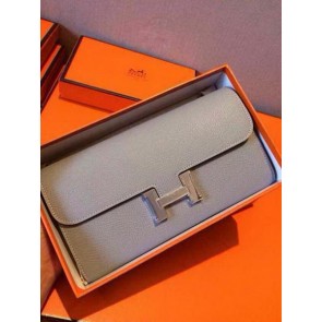 Hermes Constance Long Wallets Original Leather HA909 Light Blue VS06957