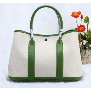Hermes Garden Party 36cm Tote Bag Canvas Green VS06159
