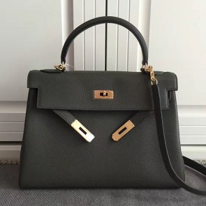Hermes Kelly 28 Tote Bag in Green Togo Leather HK0928 VS07608