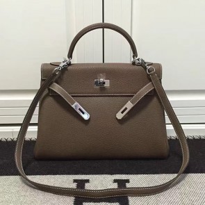 Hermes Kelly 32 Tote Bag in Chocolate Togo Leather HK0932 VS08924