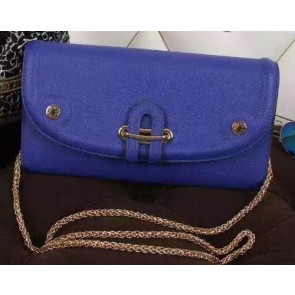 Hermes Passe-Guide Shoulder Bag Calfskin Leather H33225 Blue VS05240