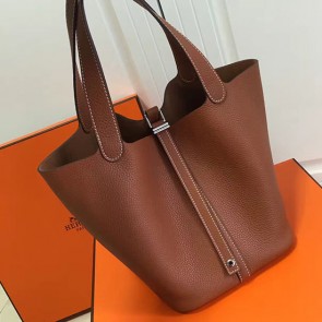 Hermes Picotin Lock 22 Tote Bag Togo Leather Brown HP1112 VS05625