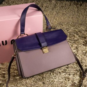 Hot miu miu Madras Goat Leather Top Handle Bag RN1108 Violet&Lavender VS05835