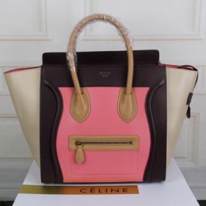 Imitation 1:1 Celine Luggage Mini Tote Bag Original Leather CLY33081L Pink VS09085