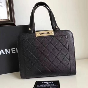 Imitation Chanel Click Label Shopping Bag Black A93732 VS07799