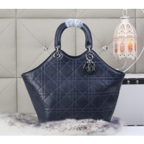 Imitation Dior Panarea Sheepskin Leather Tote Bag CD6618 Royal VS04793