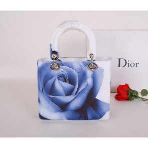 Imitation Dior Rose Leather Lady Dior Bag D6095 White VS06311