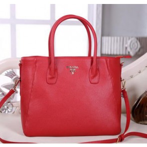 Imitation Fashion Prada Grainy Calfskin Leather Tote Bag BN3666 Red VS06689
