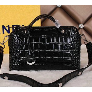 Imitation Fendi Fall Winter 2015 Tote Bags Croco Leather F2350 Black VS07432