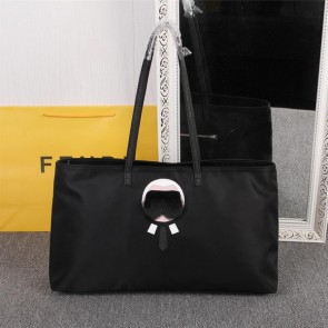 Imitation Fendi KARLITO Fabric Shopper Bag FD2978 Black VS06149