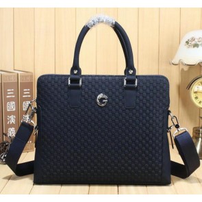 Imitation Gucci Guccissima Leather Business Briefcase G2381 Blue VS06581