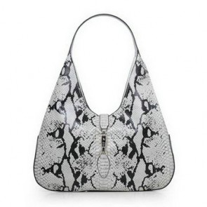 Imitation Gucci Jackie Snake Leather Hobo Bag 362968 OffWhite VS05923