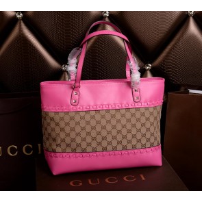 Imitation Gucci Laidback Crafty Canvas Tote Bags 339000 Rose VS09208