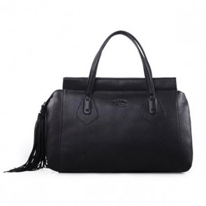 Imitation Gucci Original Leather Lady Tassel Top Handle Bag 354469 Black VS07276