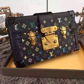 Imitation High Quality Louis Vuitton Monogram Multicolore Petite Malle M40278 Black VS08059