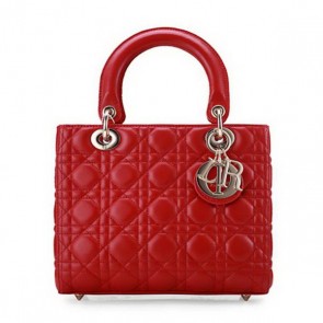 Imitation Lady Dior Bag mini Bag Red Original Sheepskin Leather D44551 Gold VS06135