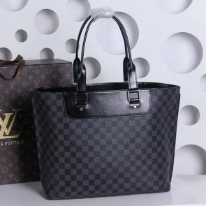Imitation Louis Vuitton Damier Graphite Canvas Pallas Shopper M41397 Black VS00284