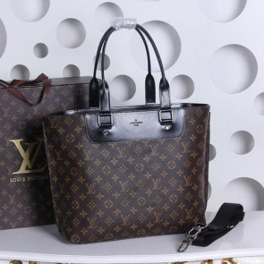 Imitation Louis Vuitton Monogram Canvas Pallas Shopper M41397 Black VS07065