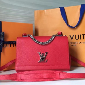 Imitation Louis Vuitton Soft Calf Leather Lockme II BB Red M51200 VS08167