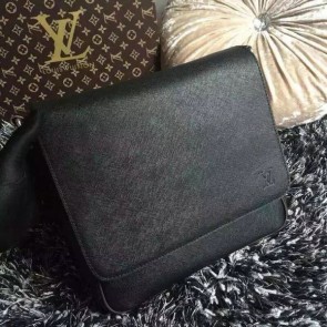 Imitation Louis Vuitton Taiga Leather Roman PM M32824 Black VS09805