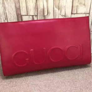 Imitation Luxury Gucci XL Leather Clutch 409382 Red VS08169