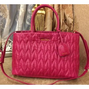 Imitation miu miu Matelasse Nappa Leather Tote Bag RN1096 Rose VS09396