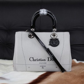 Imitation Quality Dior Cruise 2015 Show Original Canvas Tote Bag CD9902 White VS03888