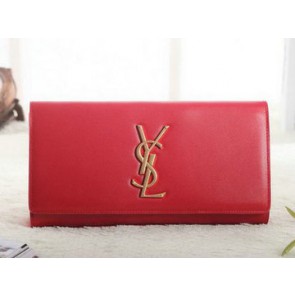 Imitation Saint Laurent Classic Monogramme Clutch Original Leather Y5486 Red VS05657