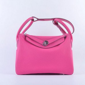 Imitation Top Hermes Lindy 30CM Grainy Leather Shoulder Bag H6207 Rosy VS04178