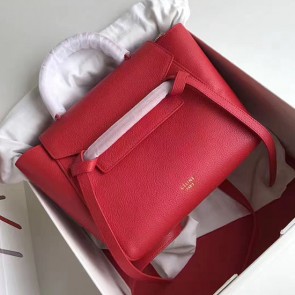 Knockoff Celine Drummed Calfskin Belt Bag Red C010703 VS05617