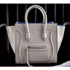 Knockoff Celine Luggage Phantom Tote Bag Original Leather CLT3341 OffWhite&Blue VS00416