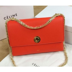Knockoff Celine Pocket Flap Bag Original Leather C96556 Orange VS06837