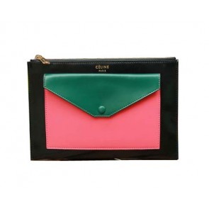 Knockoff Celine Pocket Handbag in Seashell Smooth Calfskin 17538 Green&Pink VS06608