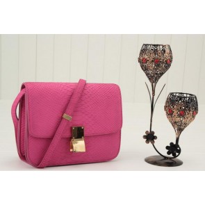 Knockoff Cheap Celine Classic Box Small Flap Bag Original Snake Leather 11042 Rose VS07448