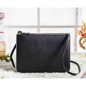 Knockoff Cheap Celine Trio Crossbody Messenger Bag C3000 Black VS04956