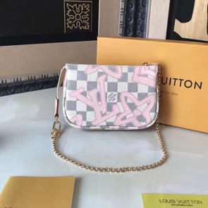 Knockoff Louis Vuitton Damier Azur Canvas Mini Pochette Accessoires N60051 VS06955