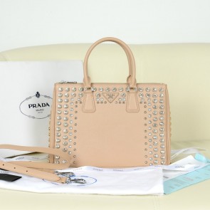 Knockoff Prada BN2274 Original Calfskin Leather with Diamond Handbag in Apricot LSS VS06920