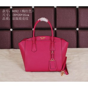 Knockoff Prada Original Grainy Leather Tote Bag BN8092 Rose VS06683